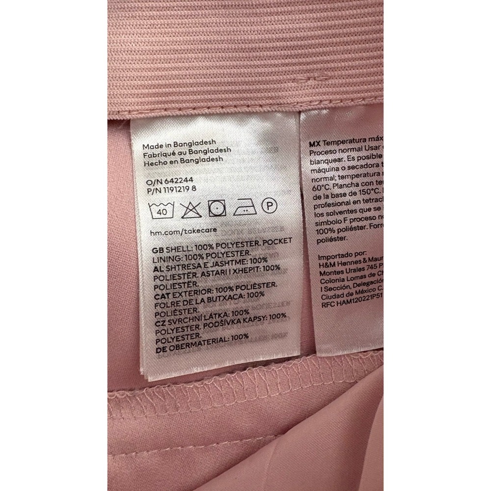H&M Pink Dress Pants Women's Size 8 Blush Straight Leg Trousers - Picture 3 of 6